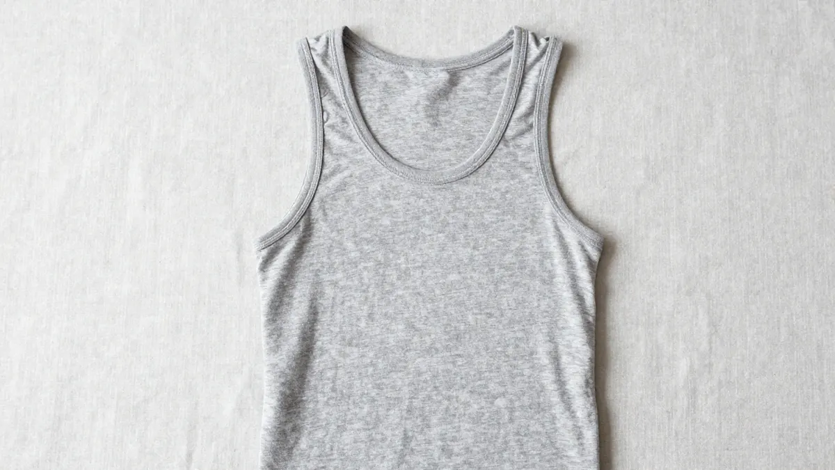 MonoB muscle tank top with fitted sleeveless cut folded beside a yoga mat in soft natural light